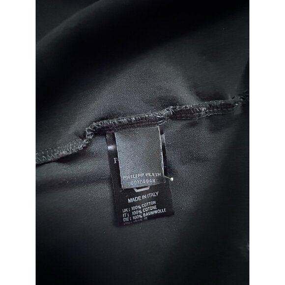 Philipp Plein Women's Embellished Rhinestone Sz M Black T-shirt Made in Italy - Picture 6 of 8